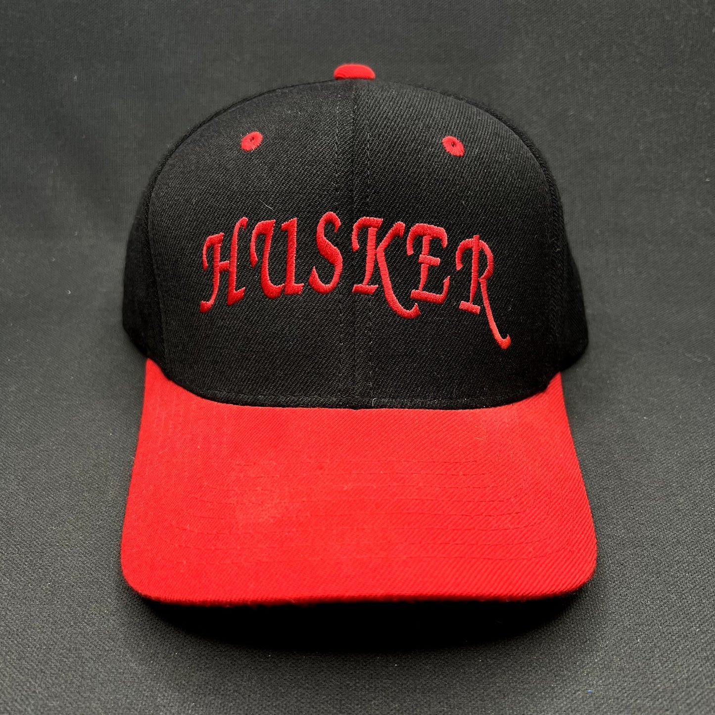 Vintage Nebraska Cornhuskers Script Snapback Hat Black Red ZAP Cap