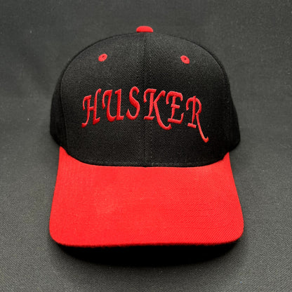 Vintage Nebraska Cornhuskers Script Snapback Hat Black Red ZAP Cap