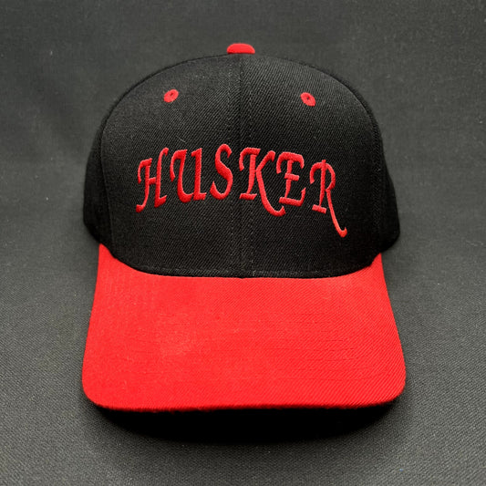 Vintage Nebraska Cornhuskers Script Snapback Hat Black Red ZAP Cap