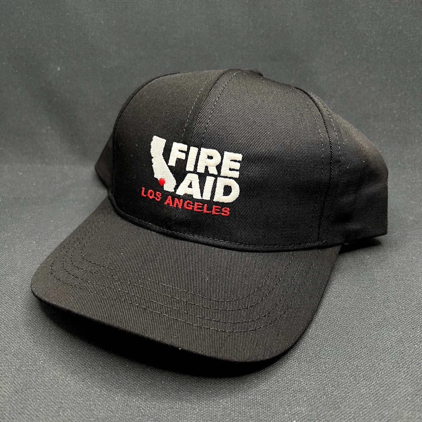 Vintage Fire Aid Los Angeles Snapback Hat USA Made Black