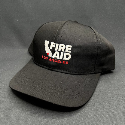 Vintage Fire Aid Los Angeles Snapback Hat USA Made Black