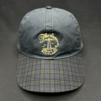 Vintage Turnberry Scotland Black Watch Plaid Strapback Golf Hat Made in Scotland