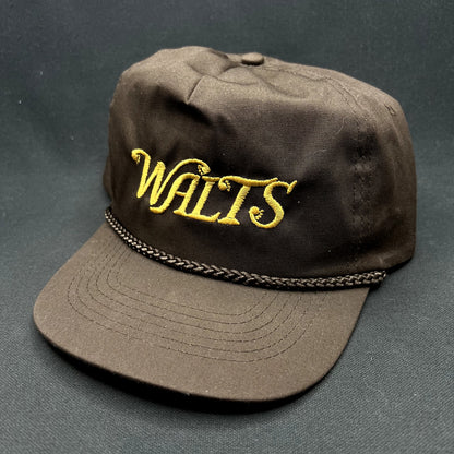 Vintage Walt’s Bar Script Snapback Hat Brown Rope KC Cap Made in Bangladesh