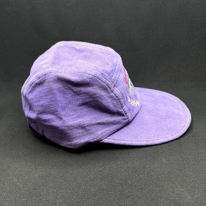Vintage Obermeyer Ski Team 5-Panel Strapback Hat Purple Made in Taiwan SCI