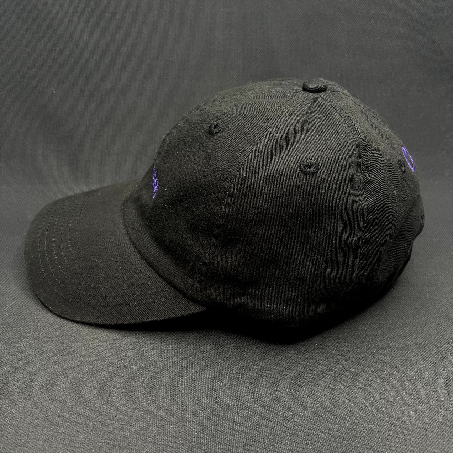 No Notes Canva Strapback Hat Black Purple Embroidered Dad Cap Adjustable