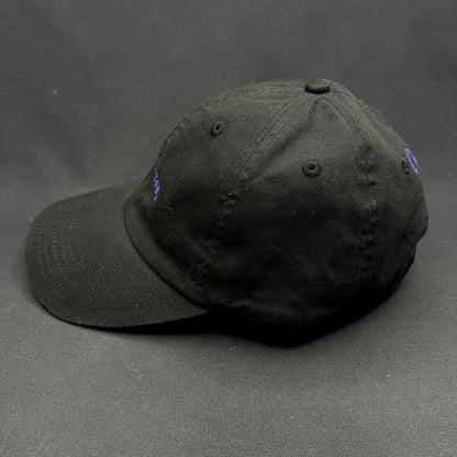 No Notes Canva Strapback Hat Black Purple Embroidered Dad Cap Adjustable