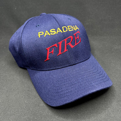 Pasadena Fire Department Flexfit Hat Navy Red Yellow S/M Yupoong