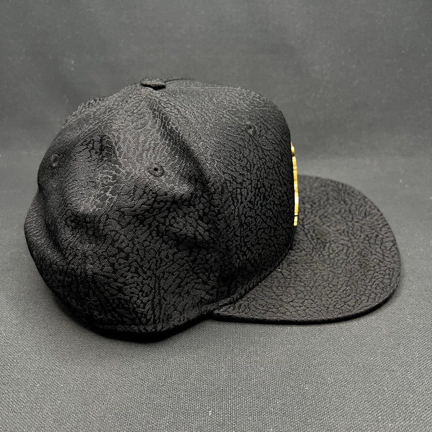 Youth Jordan Jumpman Elephant Print Snapback Black Gold Hat