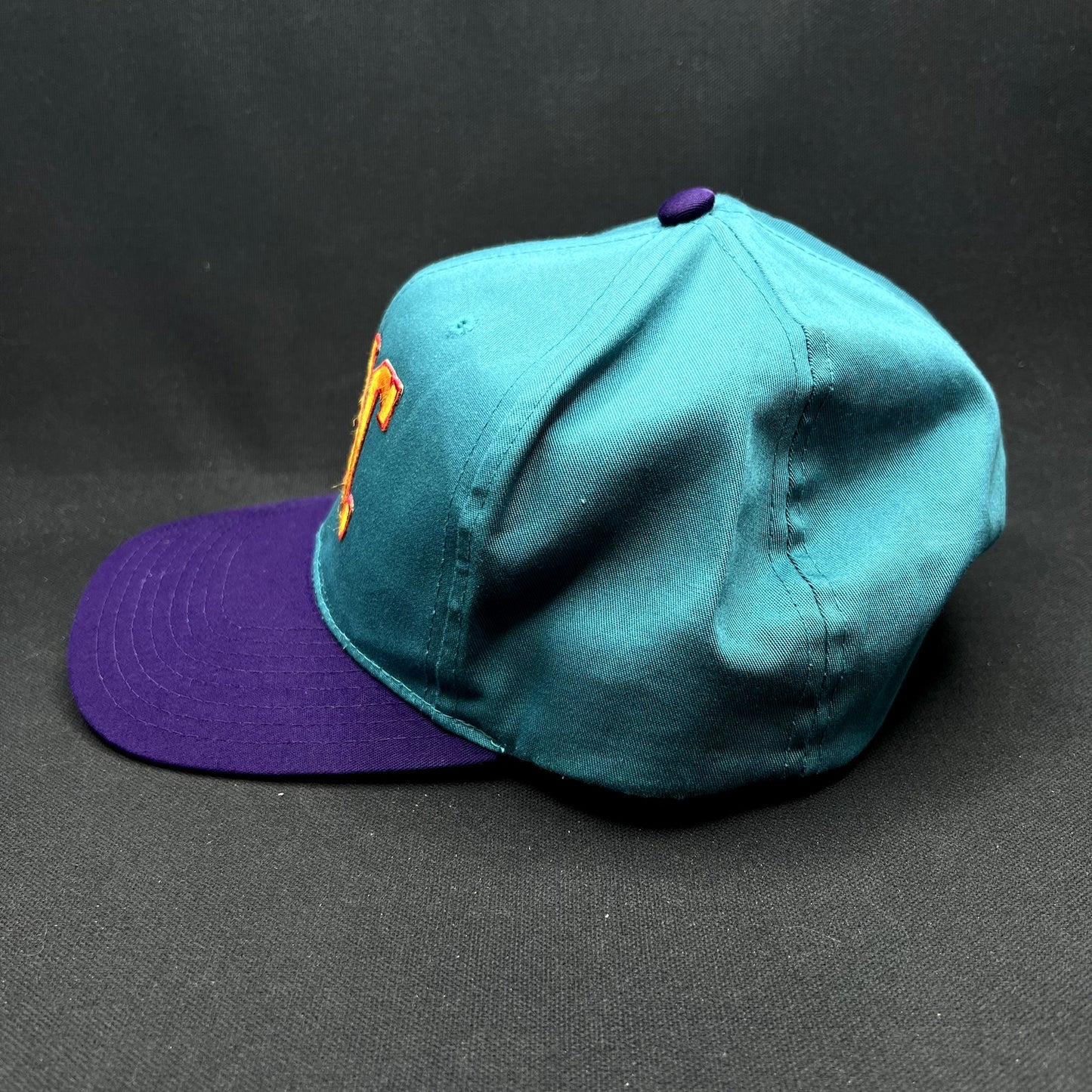 Vintage OMC Snapback Hat Headmaster Teal Purple 90s Outdoor Marine Corp