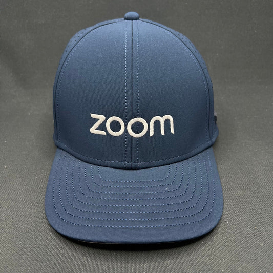 Melin Hydro A-Game Zoom Logo Snapback Hat Navy Performance