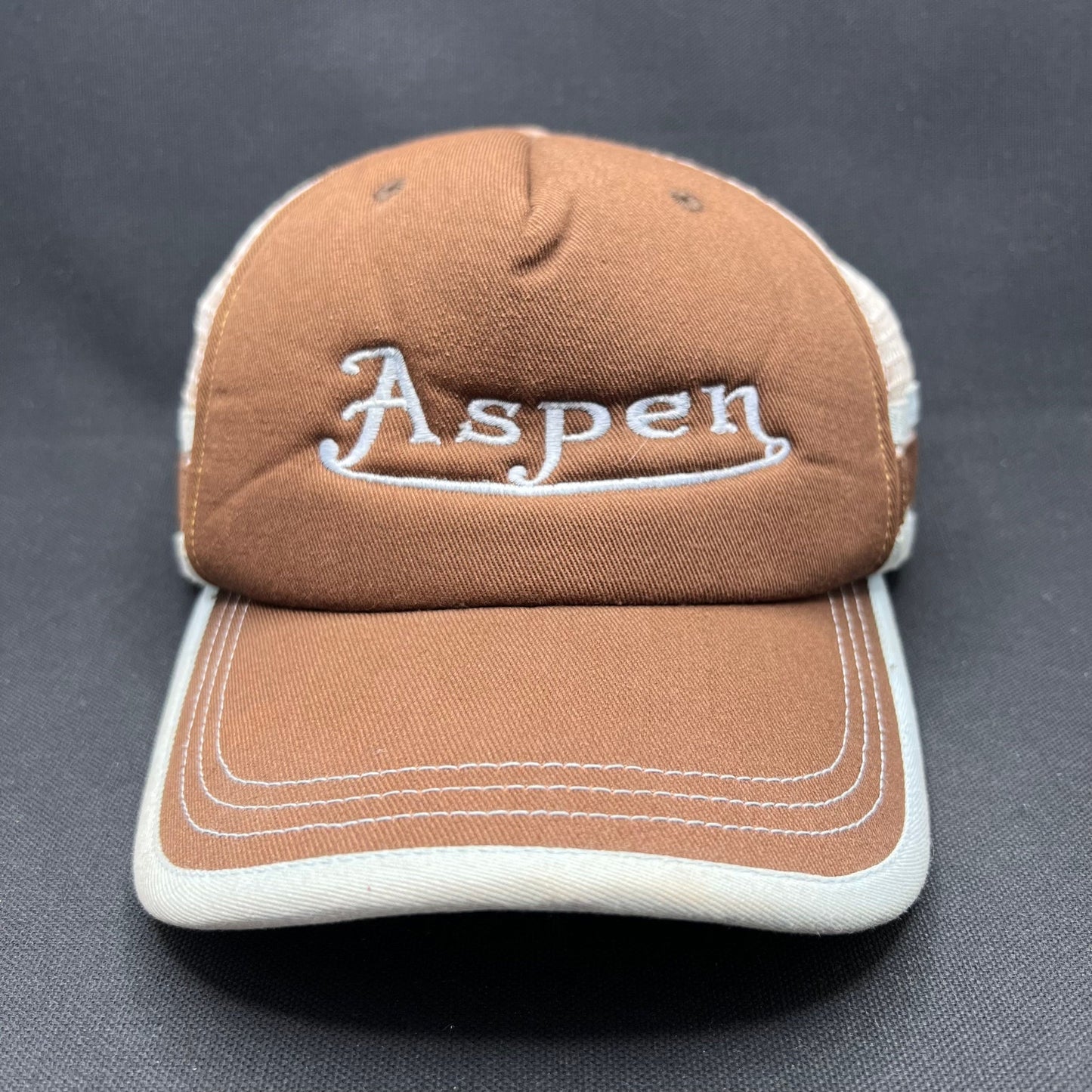 Aspen Colorado Brown Snapback Trucker Hat – Von Dutch Style Ski Cap