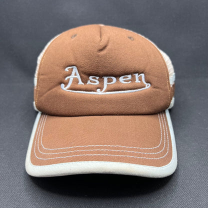 Aspen Colorado Brown Snapback Trucker Hat – Von Dutch Style Ski Cap