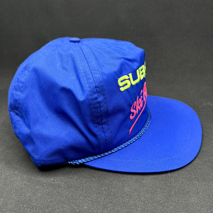 Vintage Subaru Ski Racing Strapback Hat Blue Bump Bonnets USA