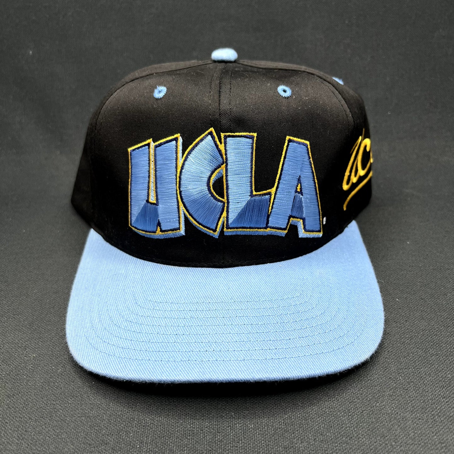 Vintage UCLA Bruins Script Snapback Hat Twins Enterprise Made in Macau