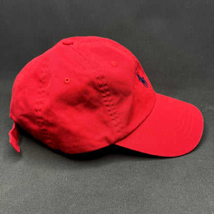 Vintage Polo Ralph Lauren Red Strapback Pony Hat Cap Classic Cotton