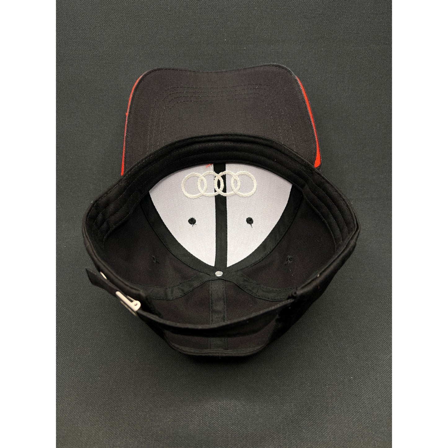 Audi Automotive Rings Logo Hat Black Twill Strapback Metal Clasp OEM Promo