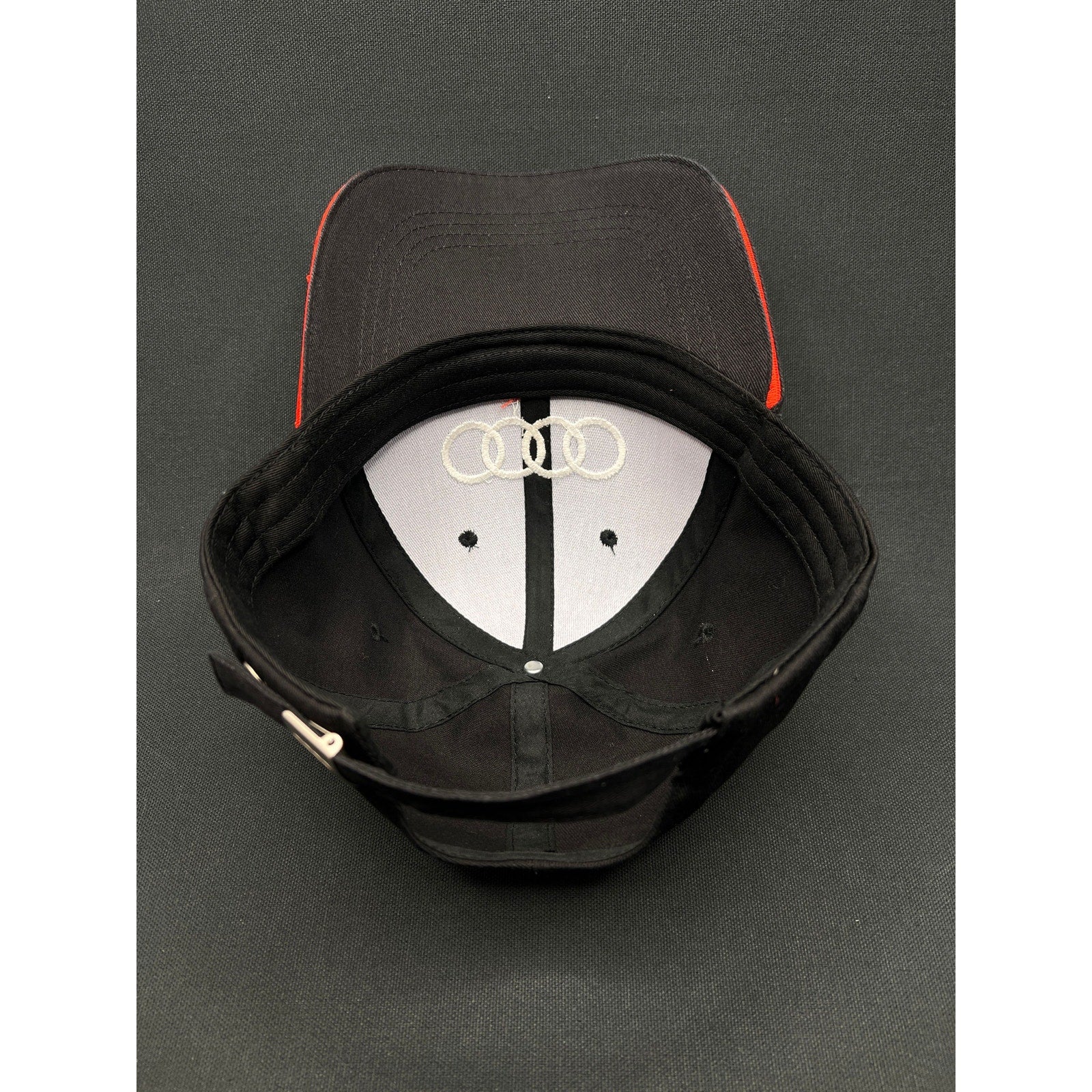 Audi Automotive Rings Logo Hat Black Twill Strapback Metal Clasp OEM Promo