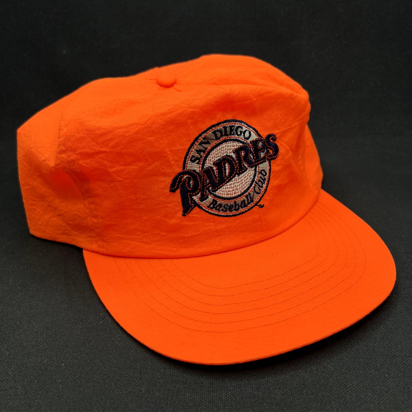Vintage San Diego Padres MLB Snapback Hat Orange American Needle Made USA Era