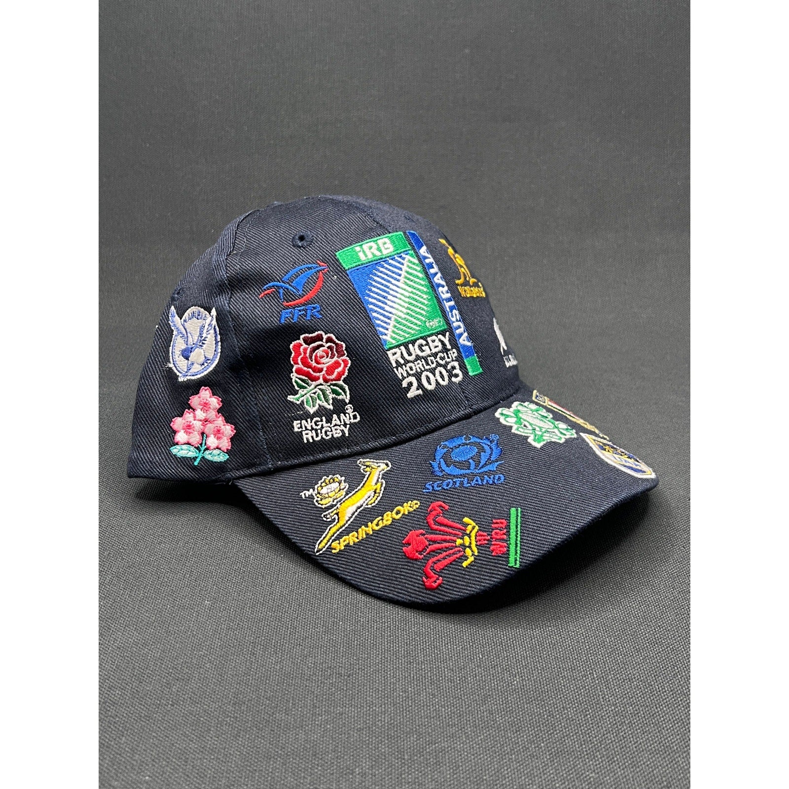 2003 Rugby World Cup Multi-Logo Embroidered Strapback Hat Australia