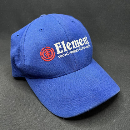 Vintage Element Skateboards Flexfit Hat Blue Spellout Logo S/M