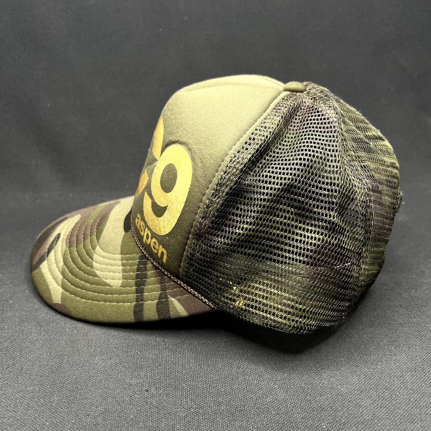 Vintage Cloud 9 Aspen C9 Trucker Snapback Hat Camo Rope Cobra Cap