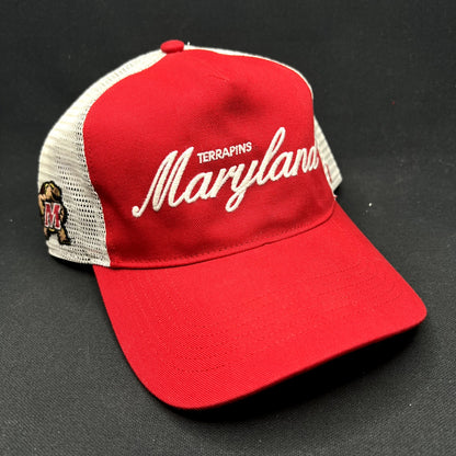 Maryland Terrapins 47 Brand Trucker Snapback Hat Red White NCAA College