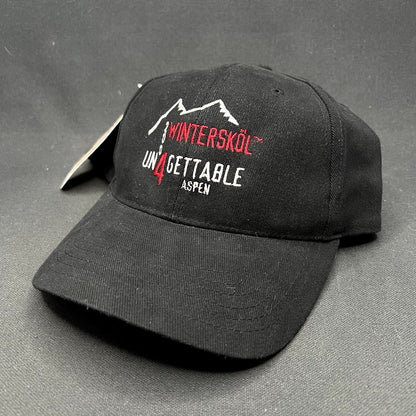 Vintage 2004 Aspen Wintersköl “Un4gettable” Stretch Fit Hat Ink! Coffee Ski Festival Cap S/Ma