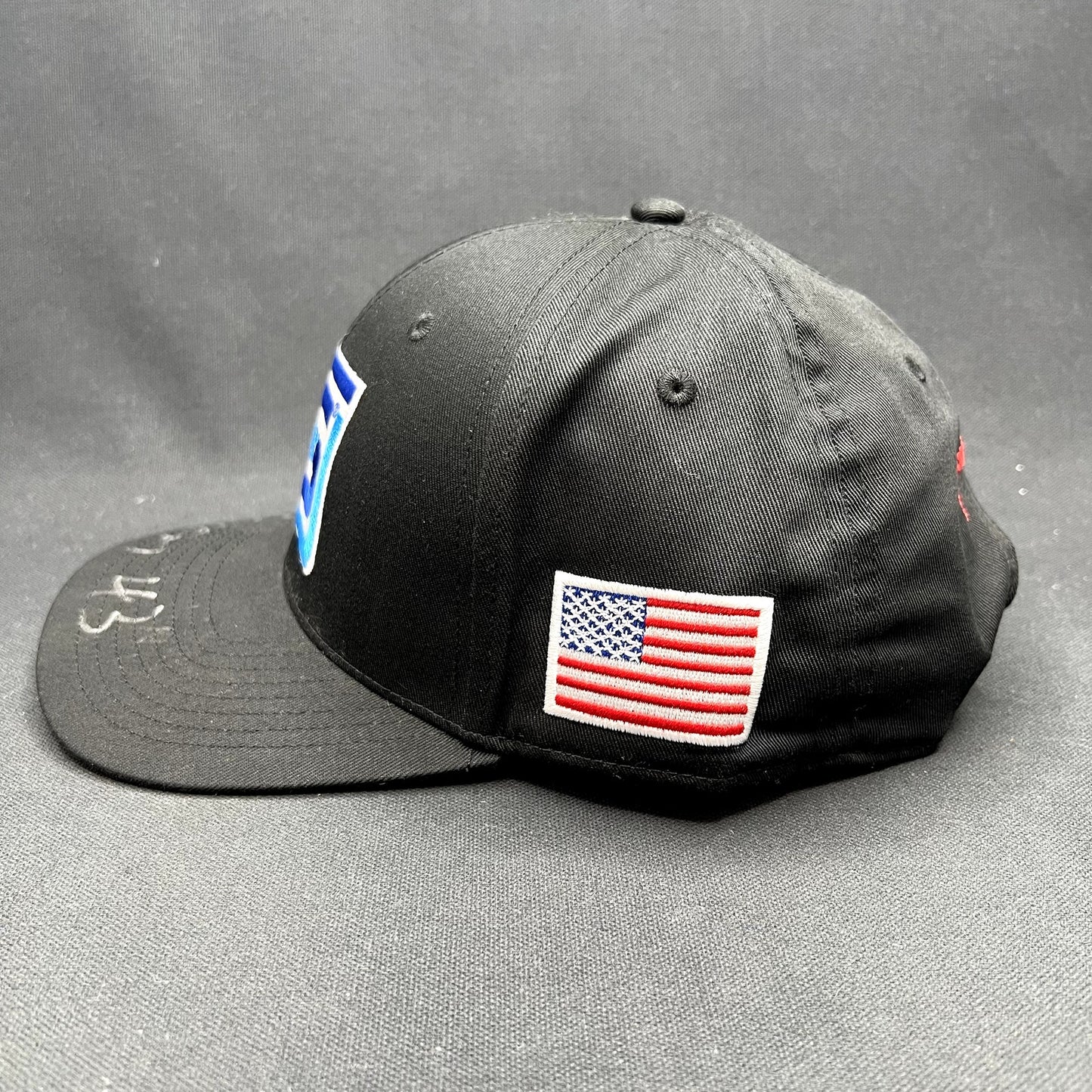 Vintage Spears Racing Snapback Hat Autographed Black Blue Cap