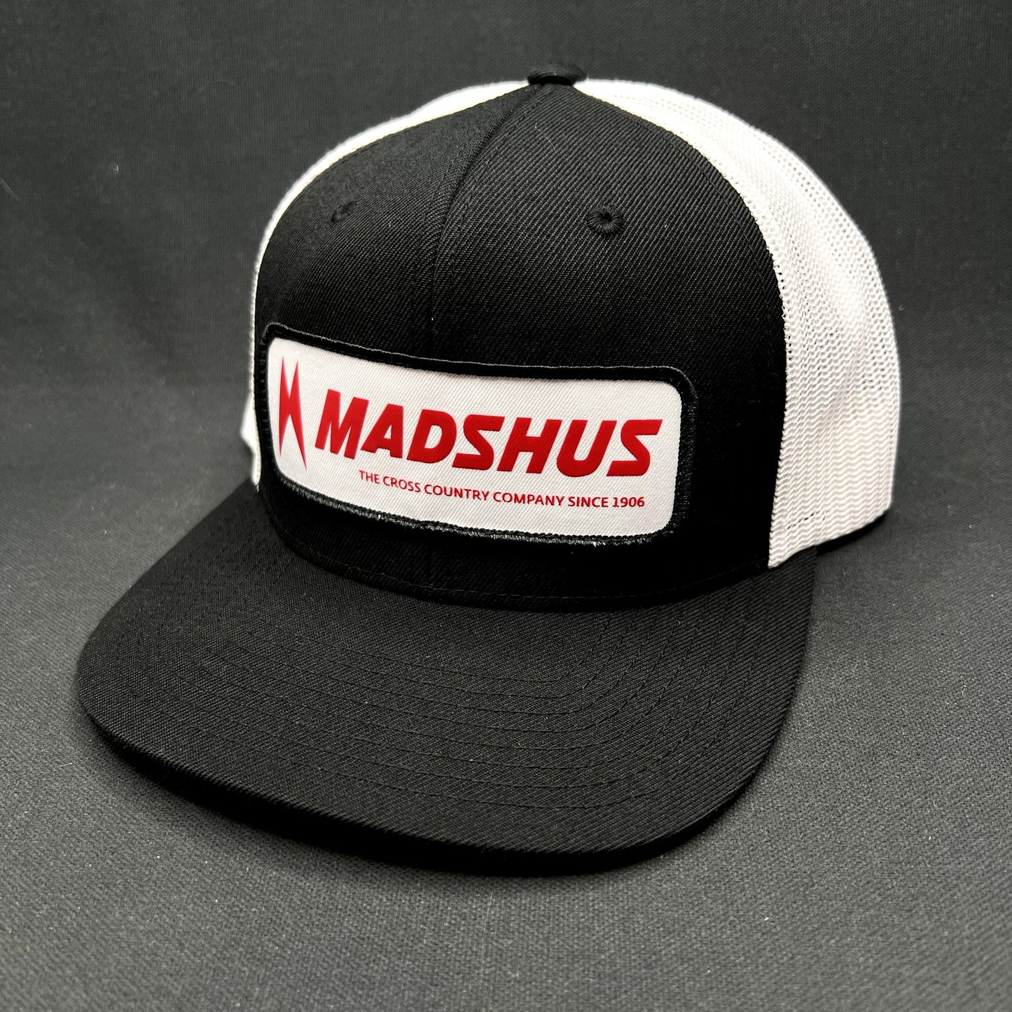Madshus Cross Country Ski Company Snapback Trucker Hat Black White