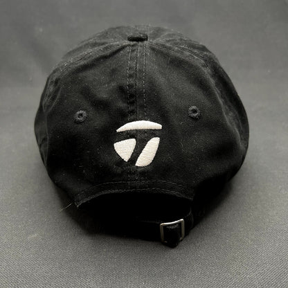 TaylorMade Golf Strapback Hat Black Minimal Logo Dad Cap