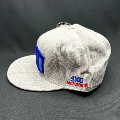 SMU Mustangs Heather Gray Fitted Hat 7 5/8 NCAA W Republic