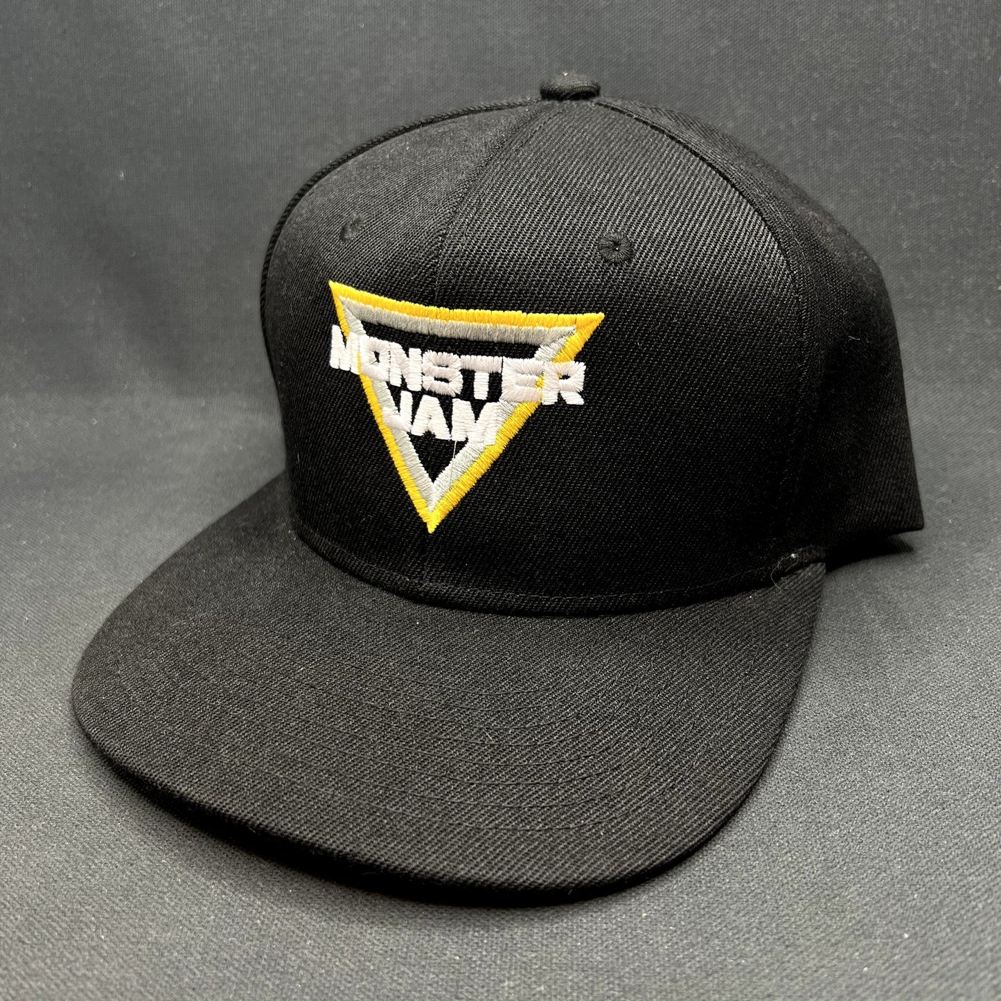 Monster Jam Logo Snapback Hat Black Yellow Embroidered Motorsports Cap