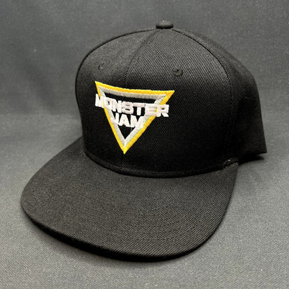 Monster Jam Logo Snapback Hat Black Yellow Embroidered Motorsports Cap