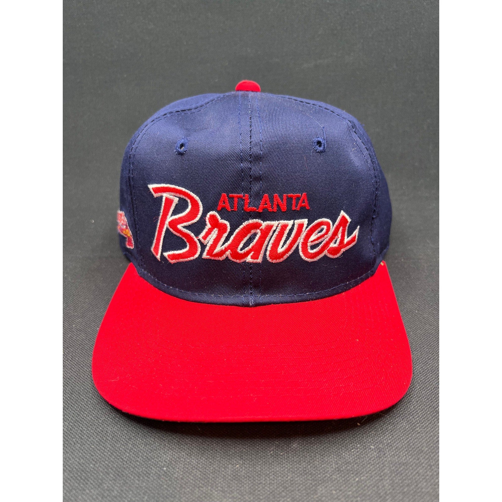 Vintage 90s Atlanta Braves Sports Specialties Script Hat The Twill Korea DS