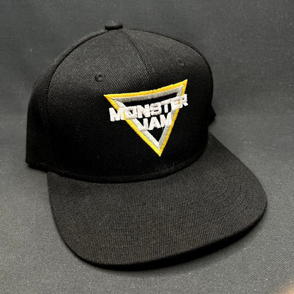 Monster Jam Logo Snapback Hat Black Yellow Embroidered Motorsports Cap