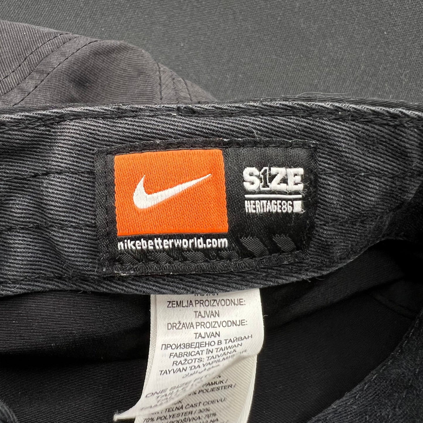 Nike Heritage 86 Black Strapback Hat Mini Swoosh