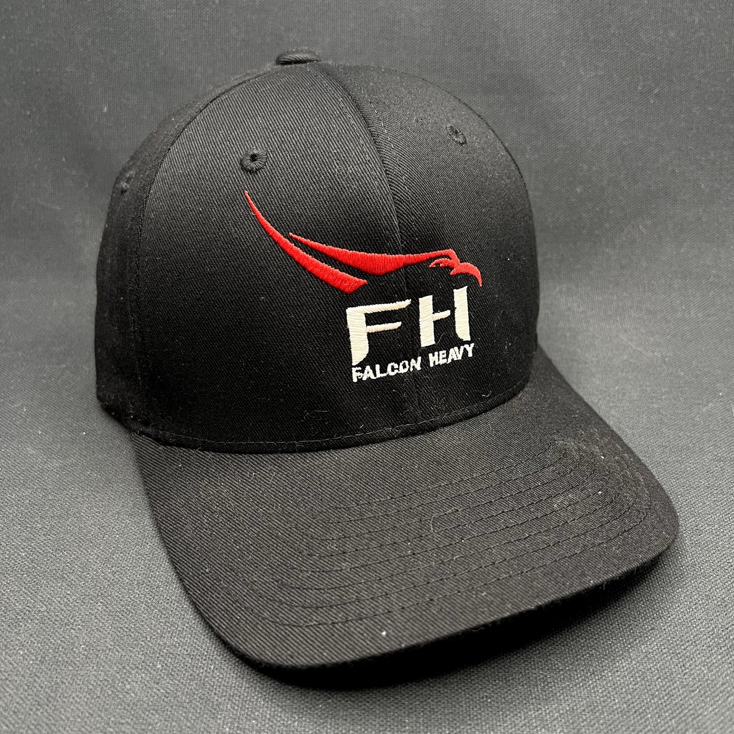 SpaceX Falcon Heavy Flexfit Hat Black Red Yupoong S/M