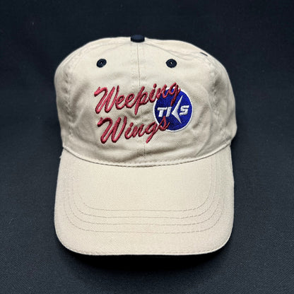 Vintage Weeping Wing TKS AS&T Otto Strapback Hat Aviation Promo Cap
