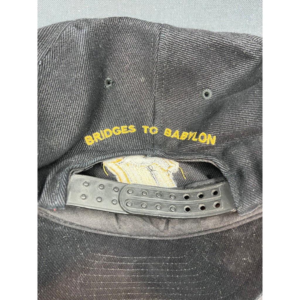 Vintage 1997 Rolling Stones Bridges to Babylon Tour Band Hat Black Snapback