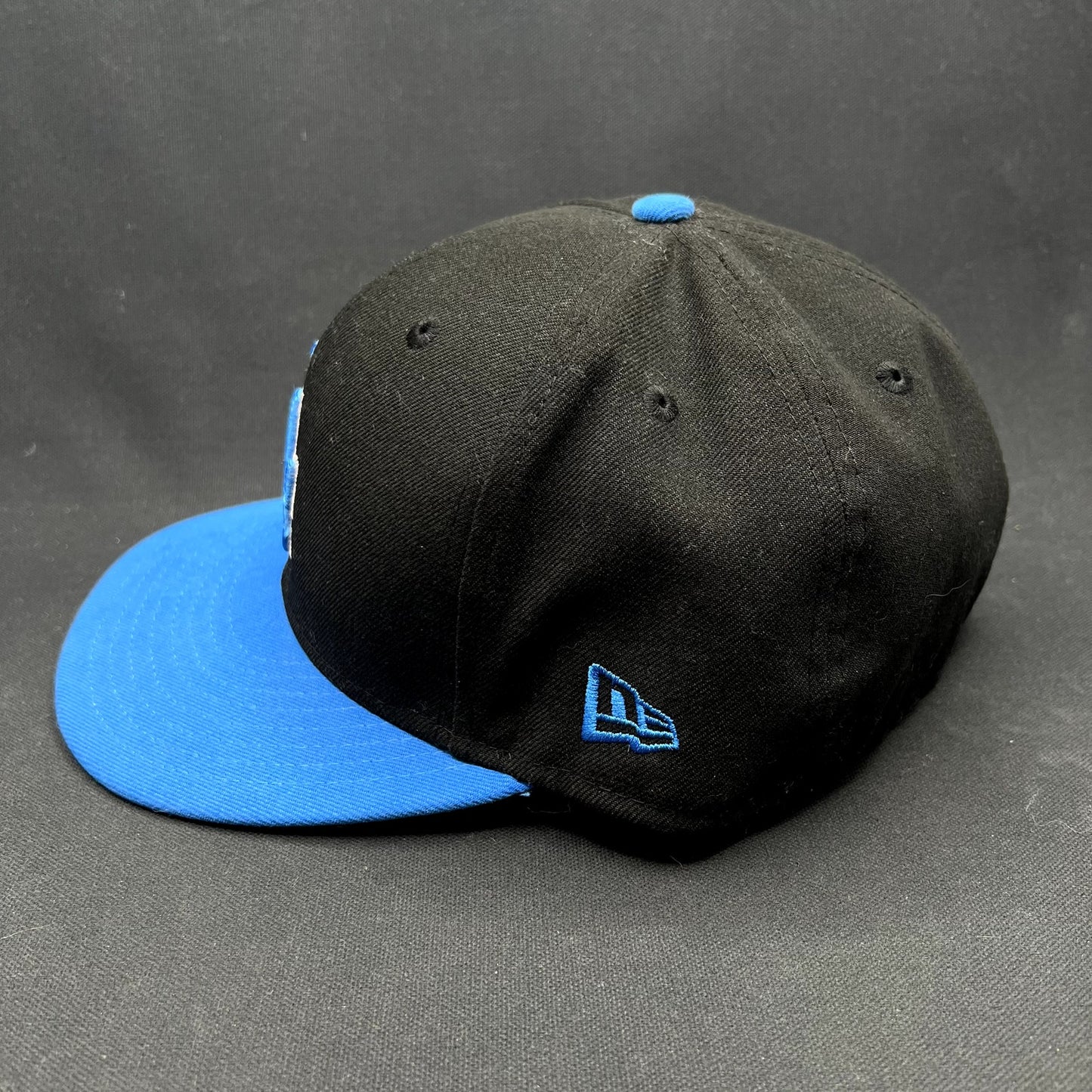 7 5/8 New Era LA Dodgers 59FIFTY Fitted Hat Black Blue Size