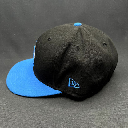 7 5/8 New Era LA Dodgers 59FIFTY Fitted Hat Black Blue Size