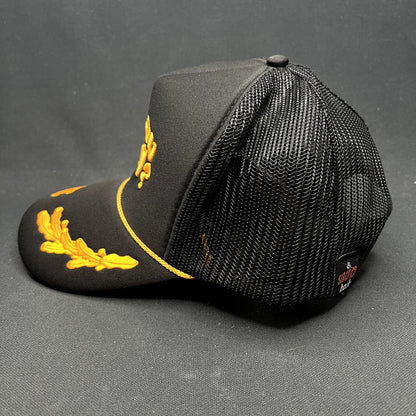 Are You Kozy? Los Angeles California Trucker Snapback Hat Black Gold Otto