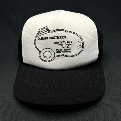 Vintage Cassara Brothers White Star Plastering Snapback Trucker Hat Construction