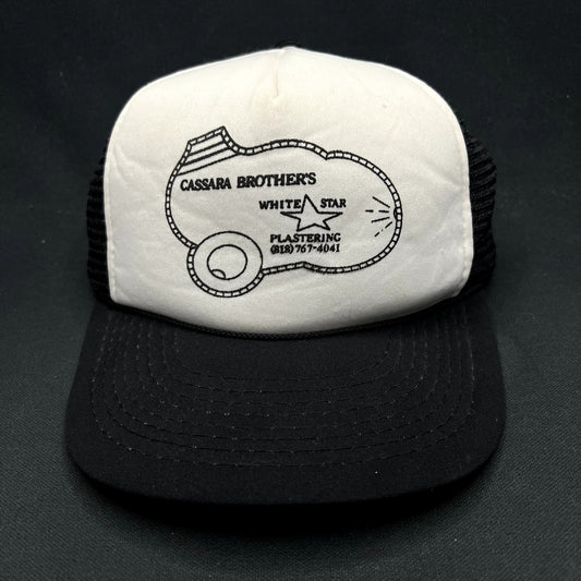 Vintage Cassara Brothers White Star Plastering Snapback Trucker Hat Construction