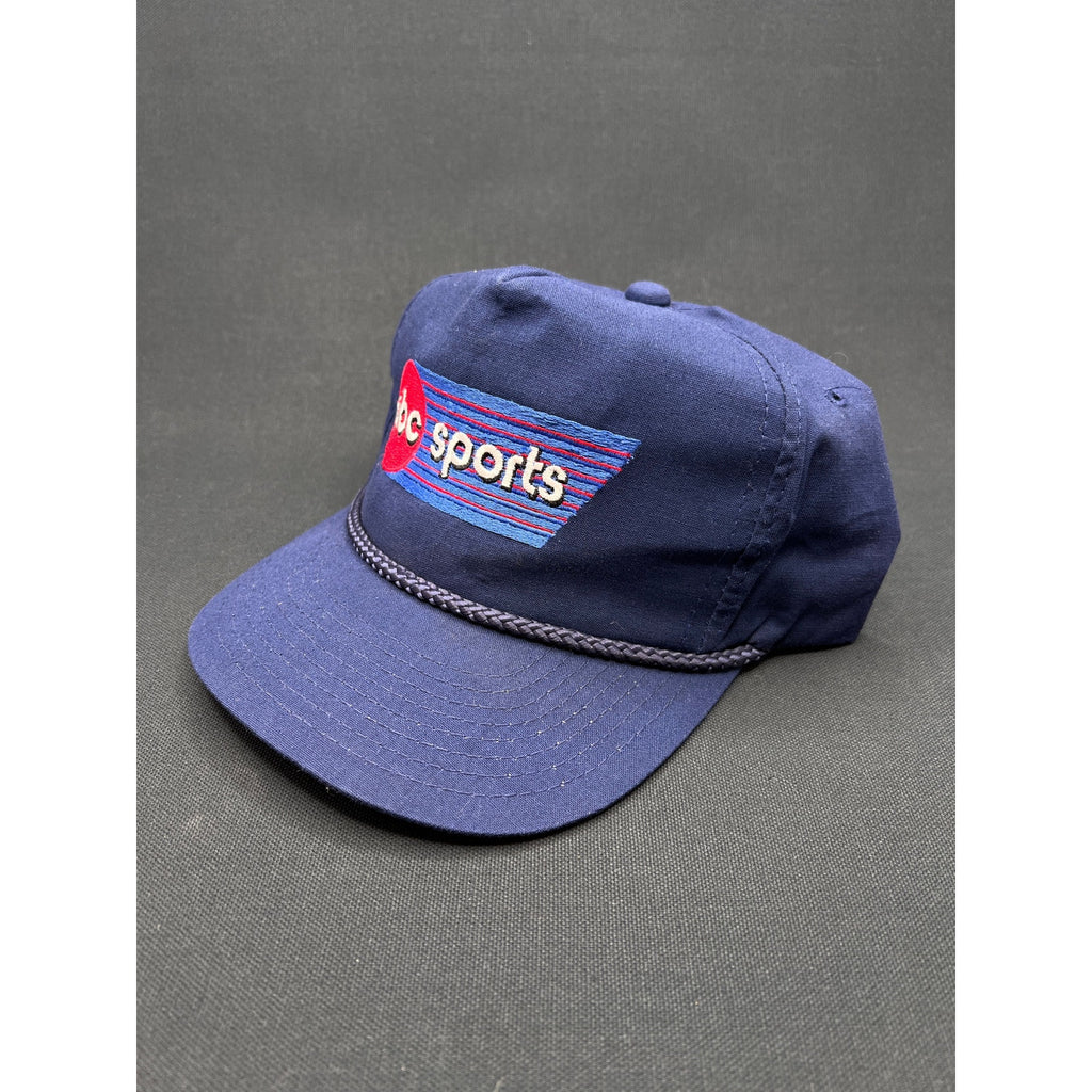 Vintage 80s ABC Sports Rope Snapback Hat Navy Blue AJD Made Korea