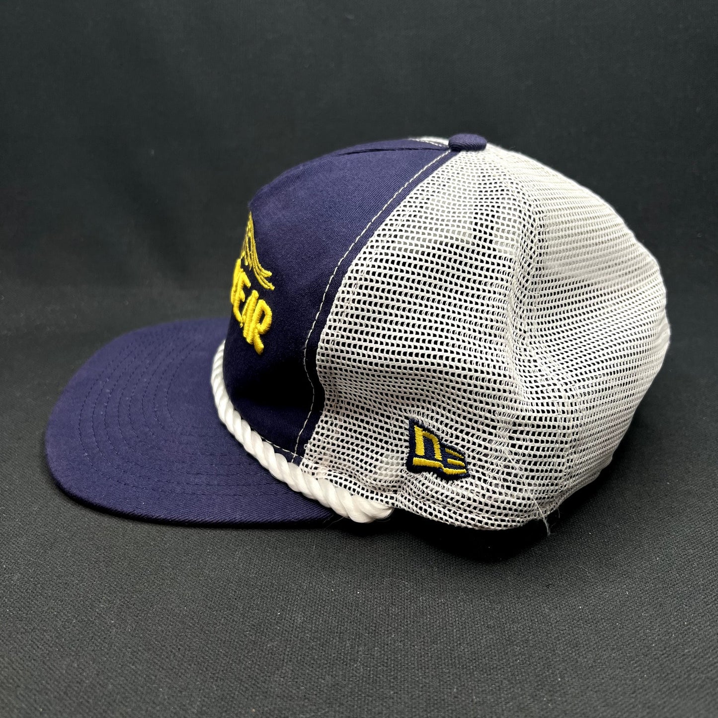 Vintage Goodyear Wingfoot NASCAR New Era Trucker Snapback Hat Rope Cap