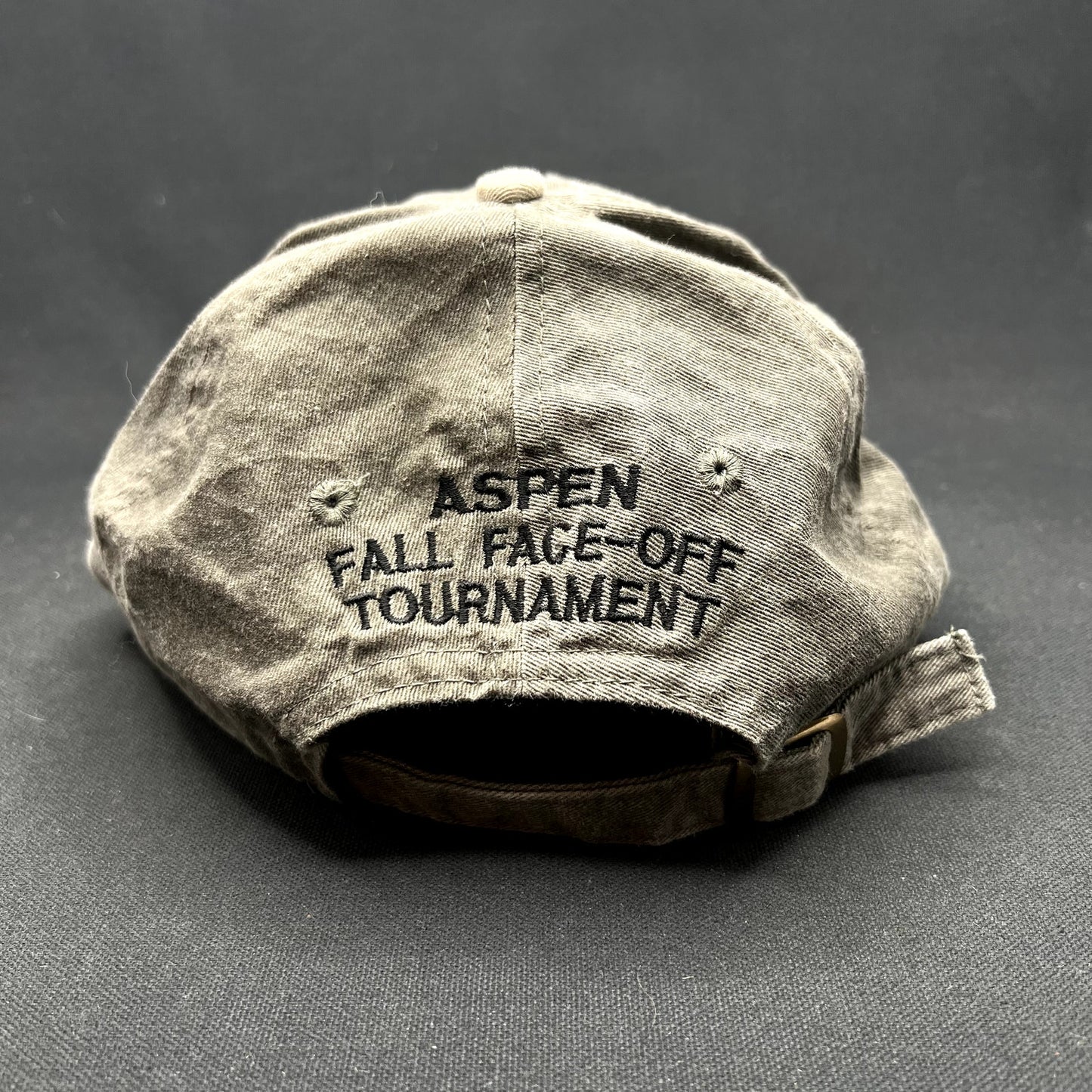 Vintage Aspen Fall Face Off Hockey Tournament Strapback Hat Goalie Shut Out Cap