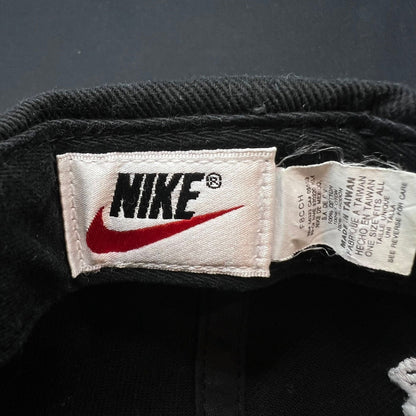Vintage Nike Swoosh Snapback Hat 90s Black Cap Magaña Script