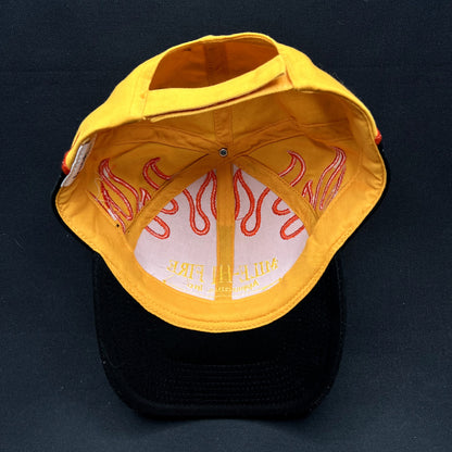 Vintage Mile-Hi Fire Apparatus Flame Strapback Hat Firefighter Wildland Helicopter Cap