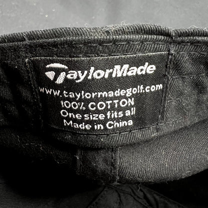 TaylorMade Golf Strapback Hat Black Minimal Logo Dad Cap